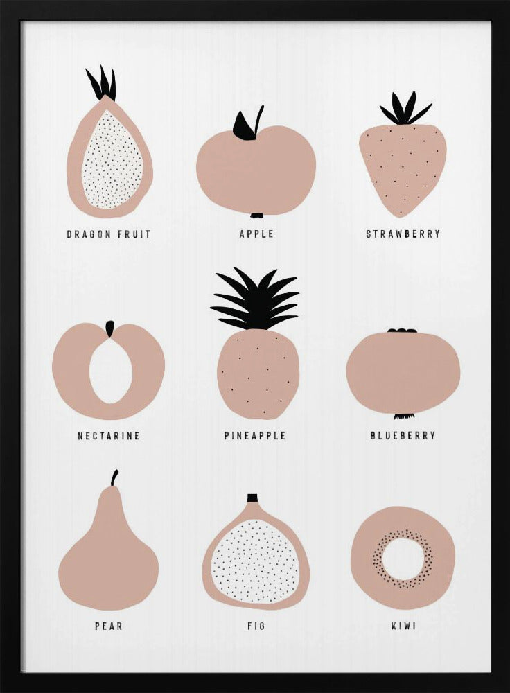 Grille de fruits minimaliste | Posters - Affiche Artistique
