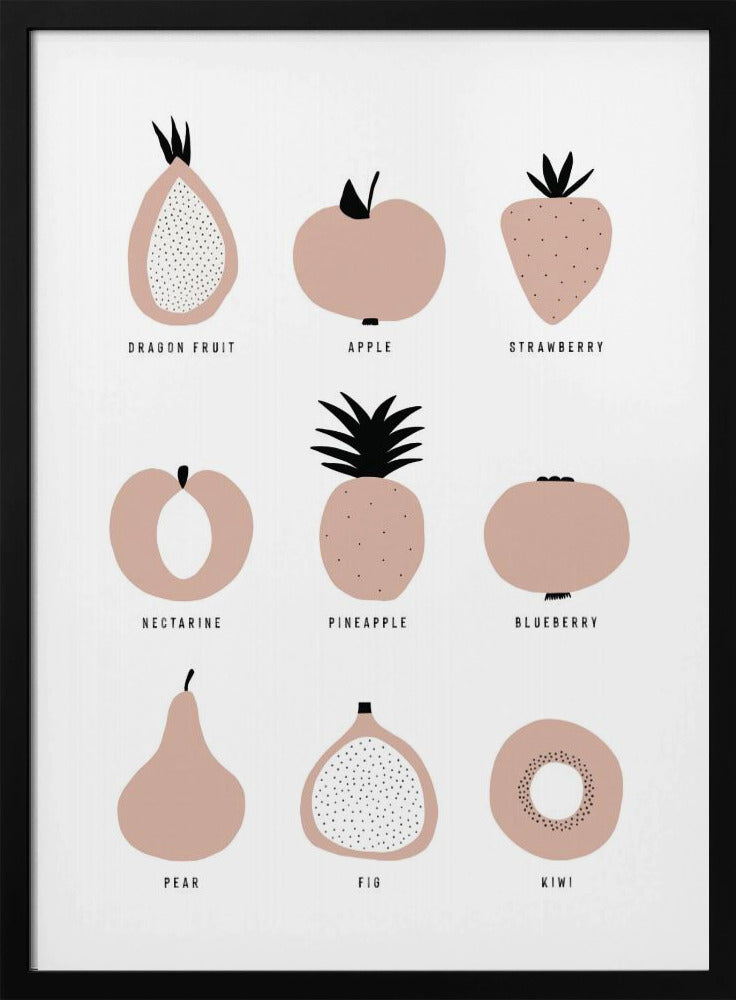 Grille de fruits minimaliste | Posters - Affiche Artistique
