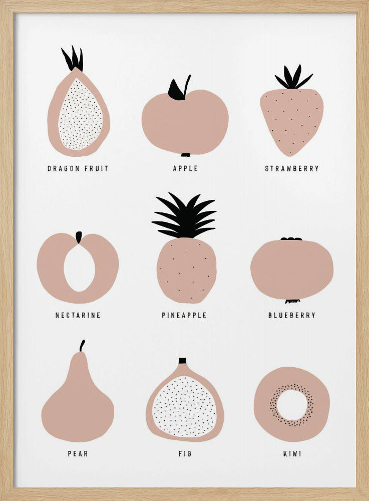 Grille de fruits minimaliste | Posters - Affiche Artistique