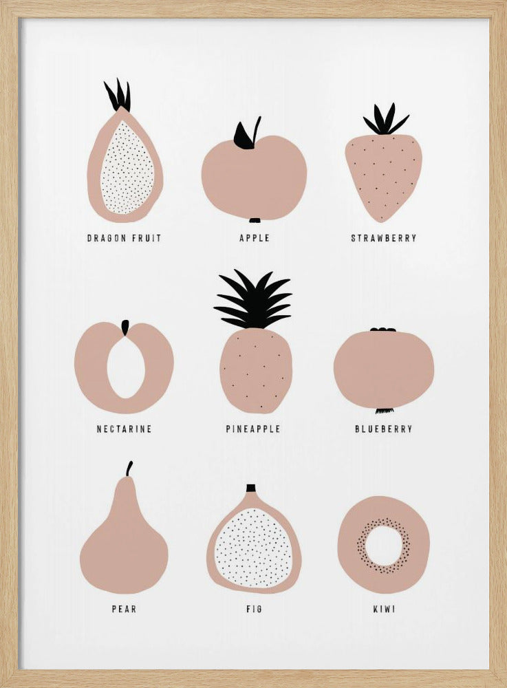 Grille de fruits minimaliste | Posters - Affiche Artistique