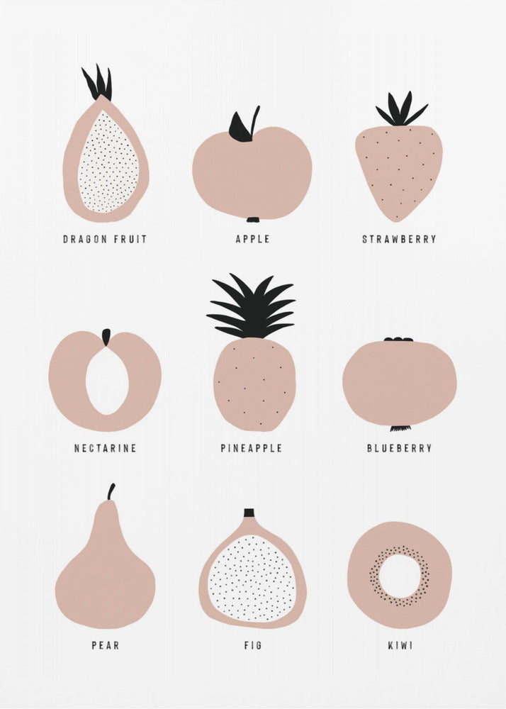 Grille de fruits minimaliste | Posters - Affiche Artistique