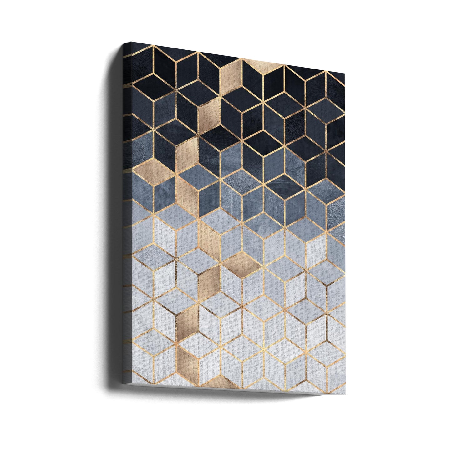 Cubi sfumati blu tenui | Stampe su Tela