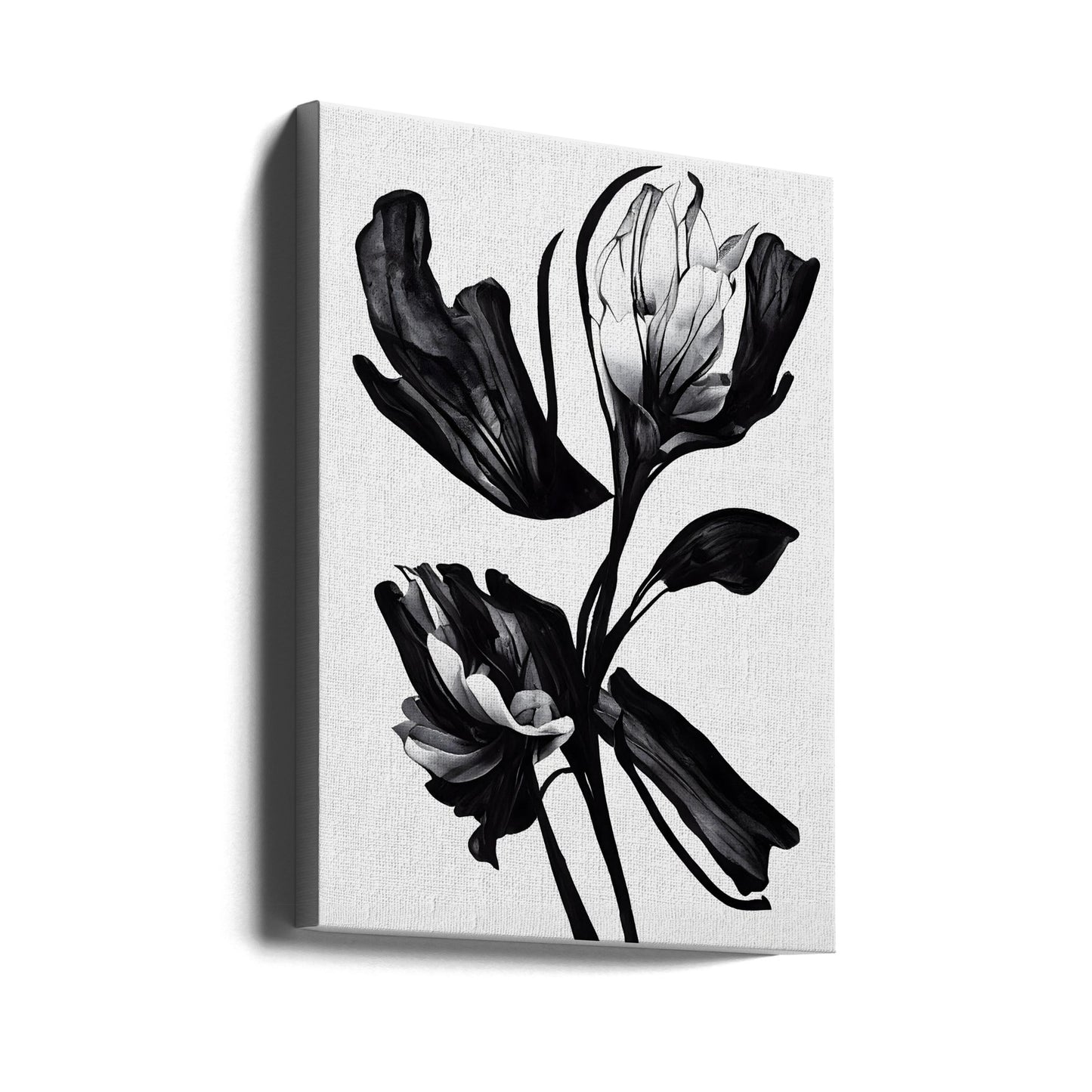 Sort blomst | Lærredsbilleder