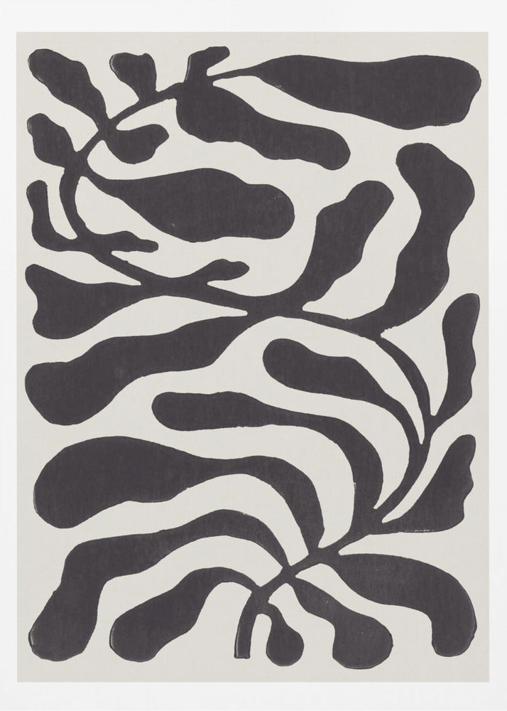 One Hundred-Leaved Plant #21 / Lino Print | Poster