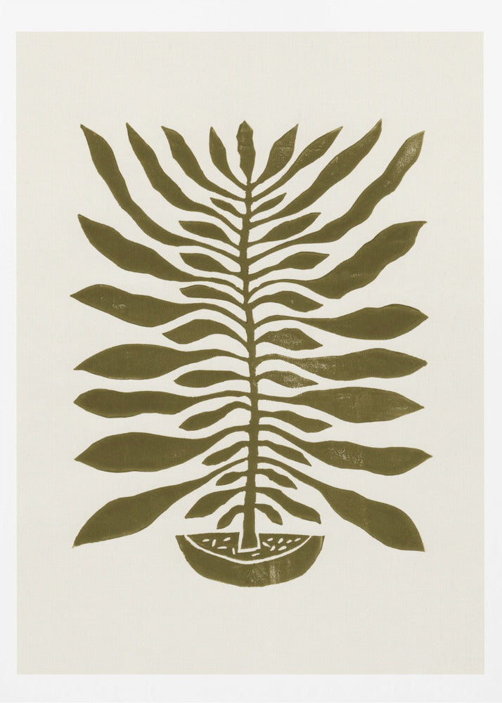 ne Hundred-Leaved Plant #22 / Lino Print | Poster