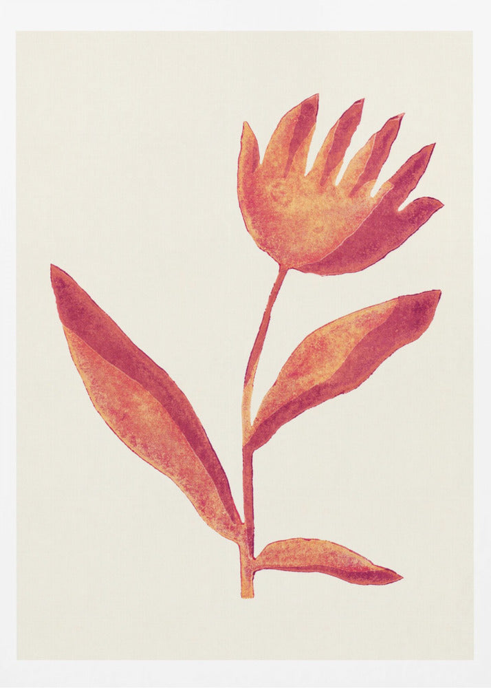 Linocut Flower / Viva Magenta | Poster