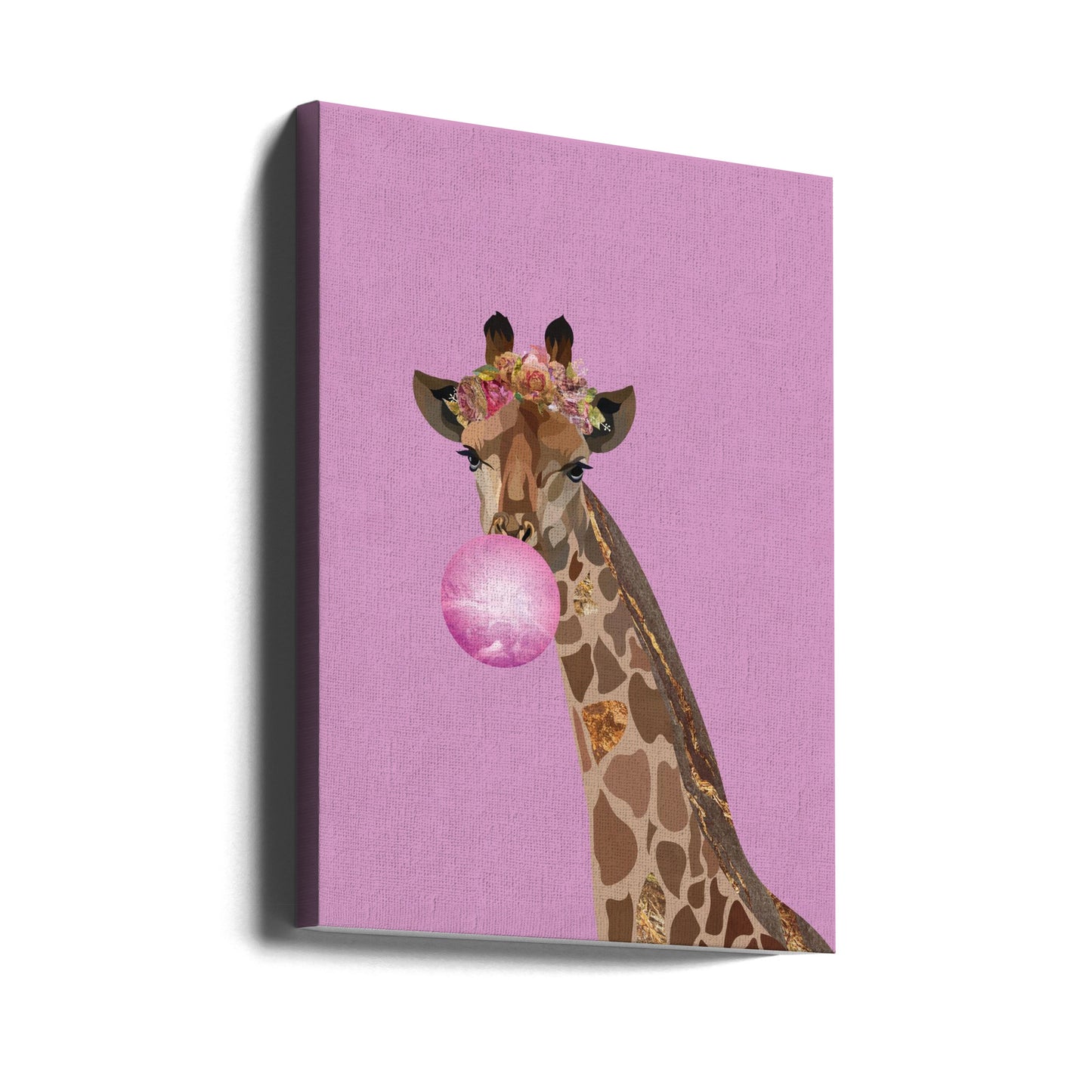 Gomma da masticare rosa giraffa | Stampe su Tela