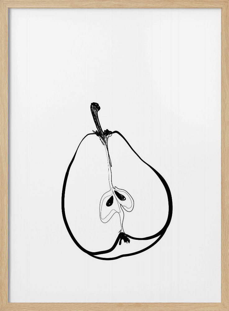 Disegno a tratteggio di mezza pera | Poster - Stampe d’Arte