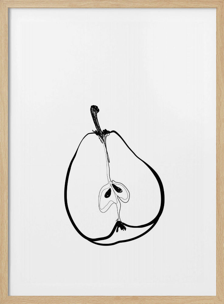 Disegno a tratteggio di mezza pera | Poster - Stampe d’Arte