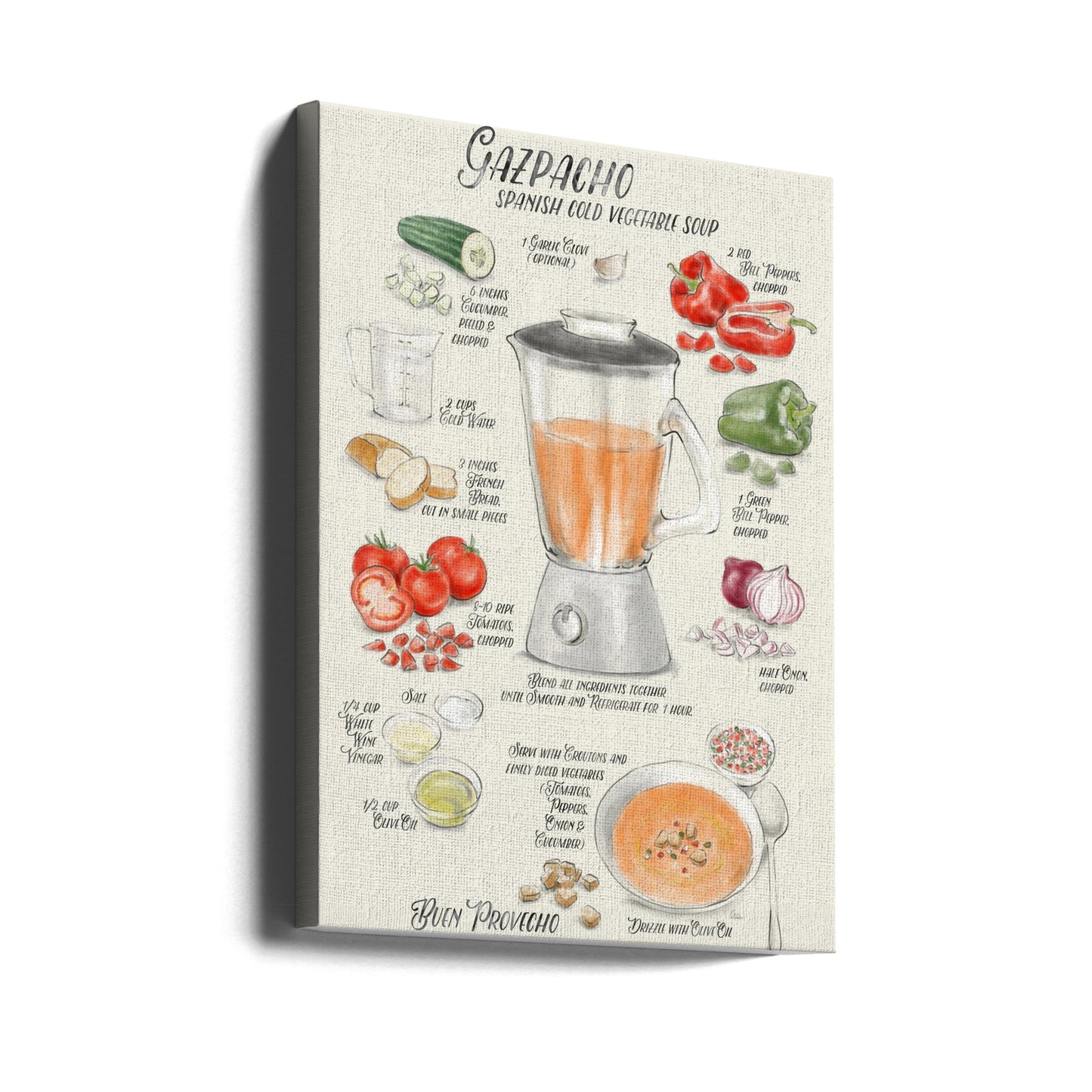 Gazpacho illustrerat recept på engelska | Canvas