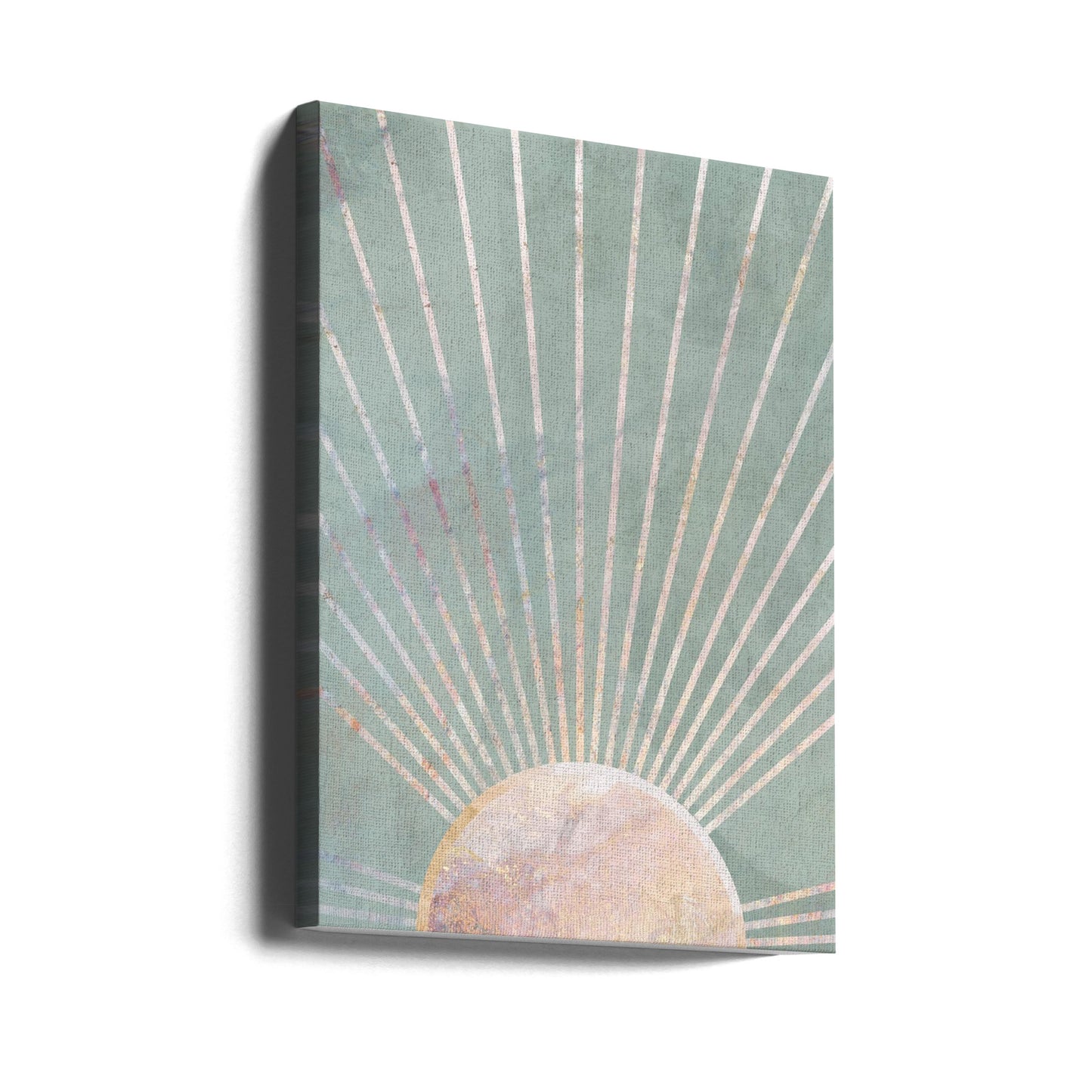 Salviegrøn Boho Sol | Lærredsbilleder