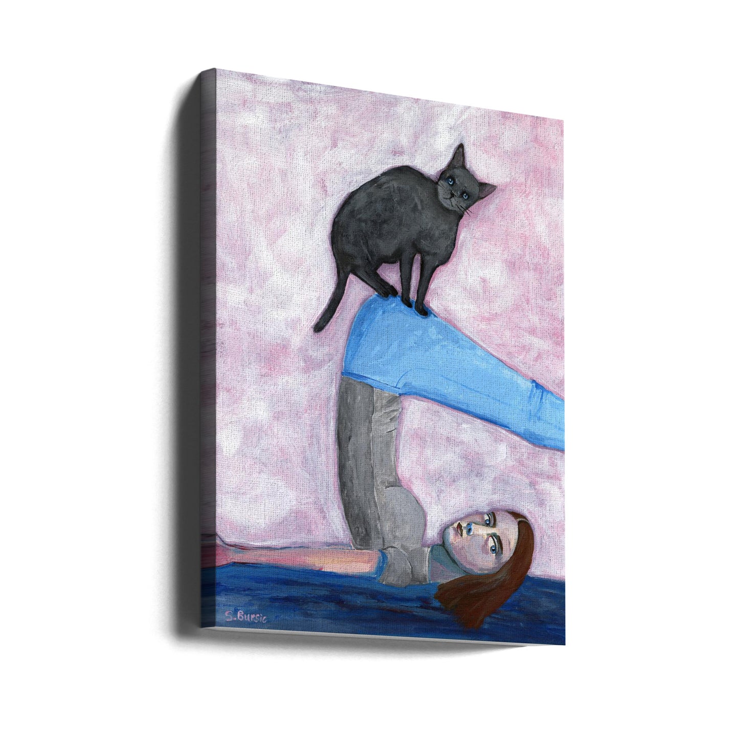 Yoga med min kat | Lærredsbilleder