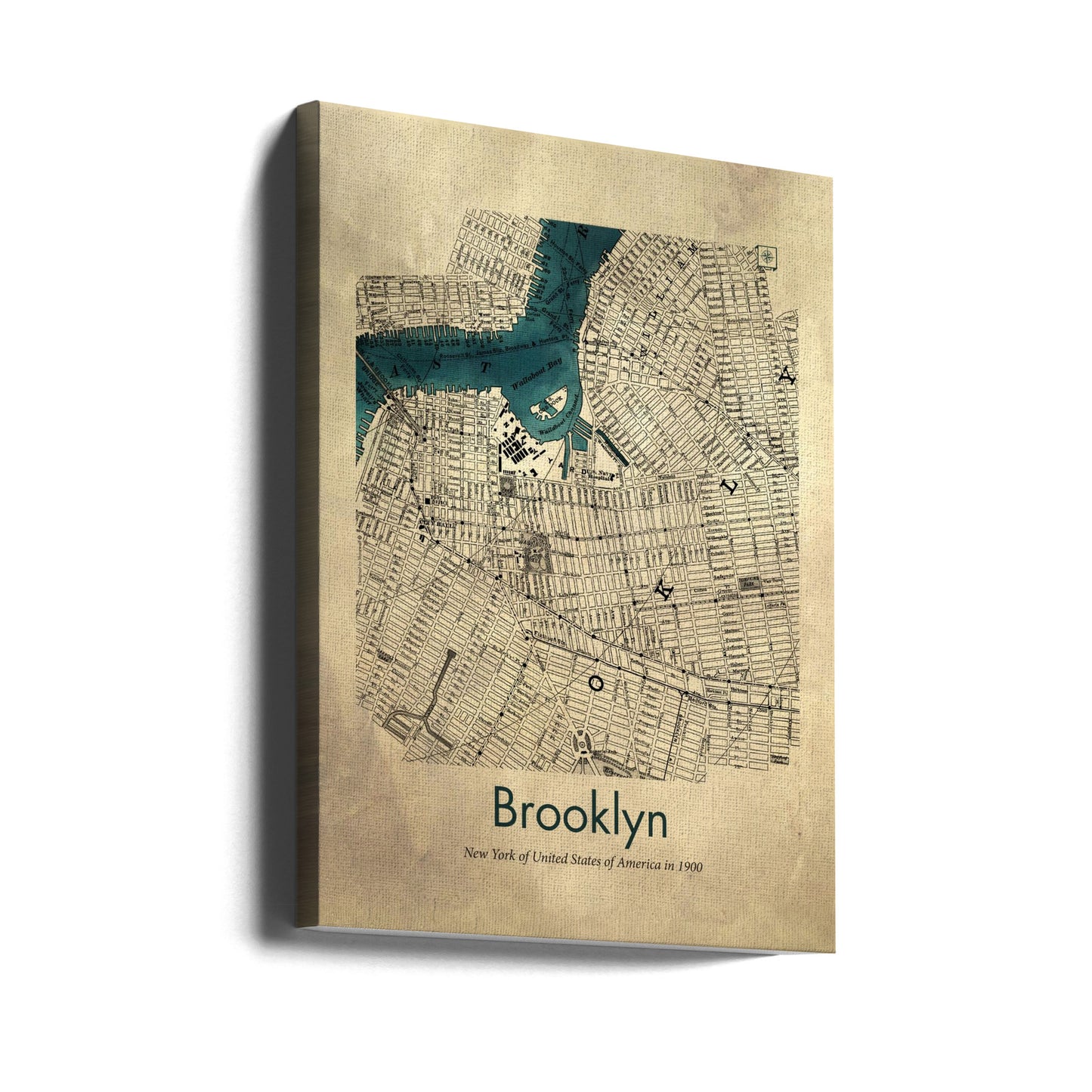 Mapa de Brooklyn | Impresiones en Lienzo