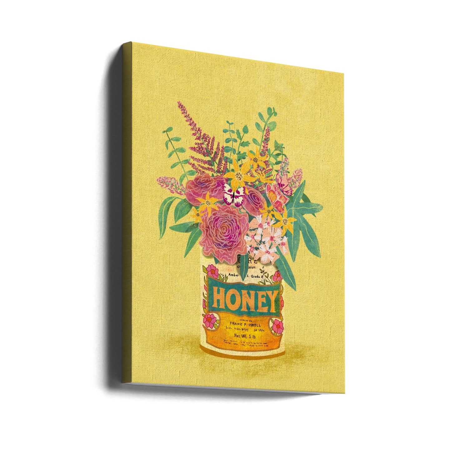 Flowers In a vintage Honey Can | Canvas