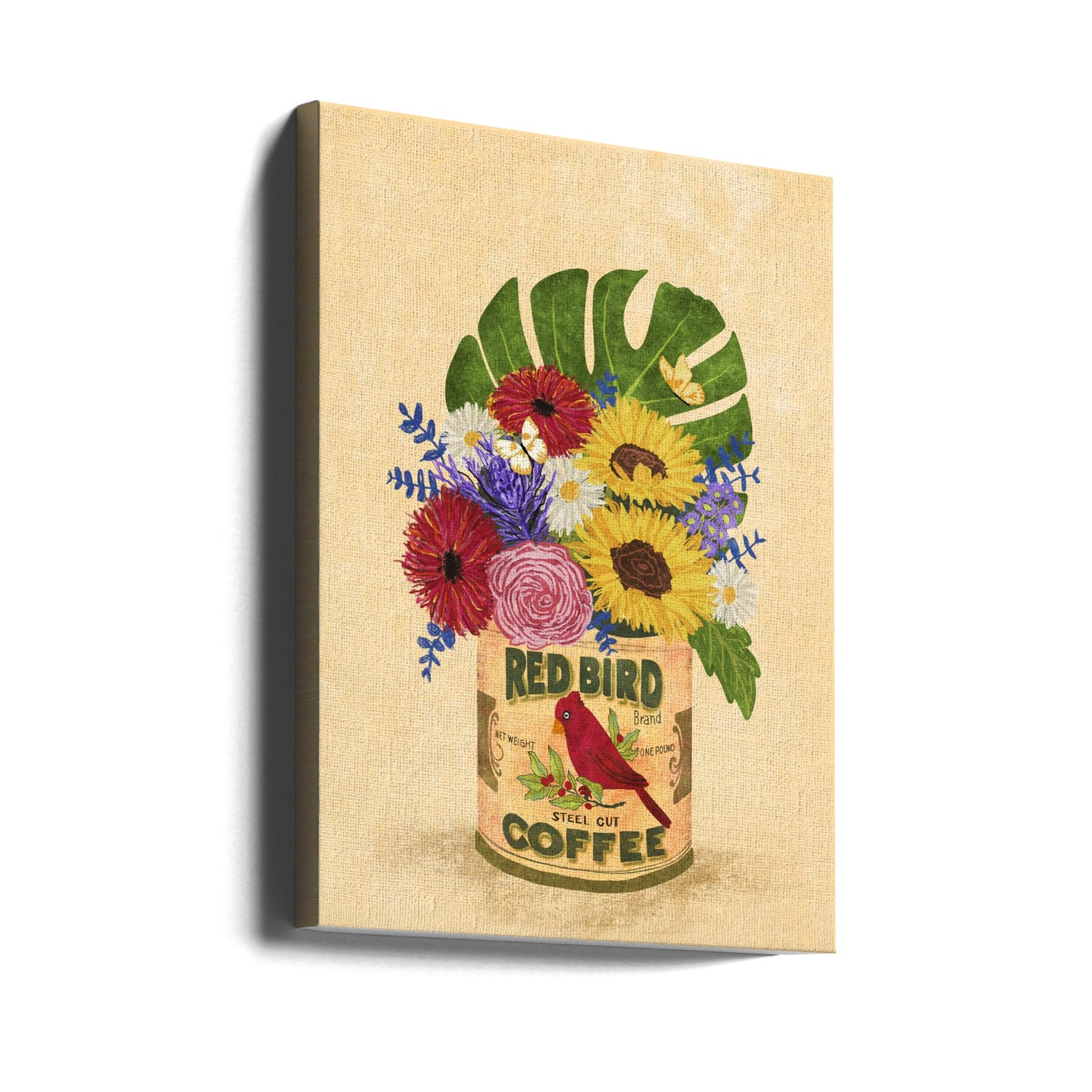 Flores en una lata de café vintage | Impresiones en Lienzo