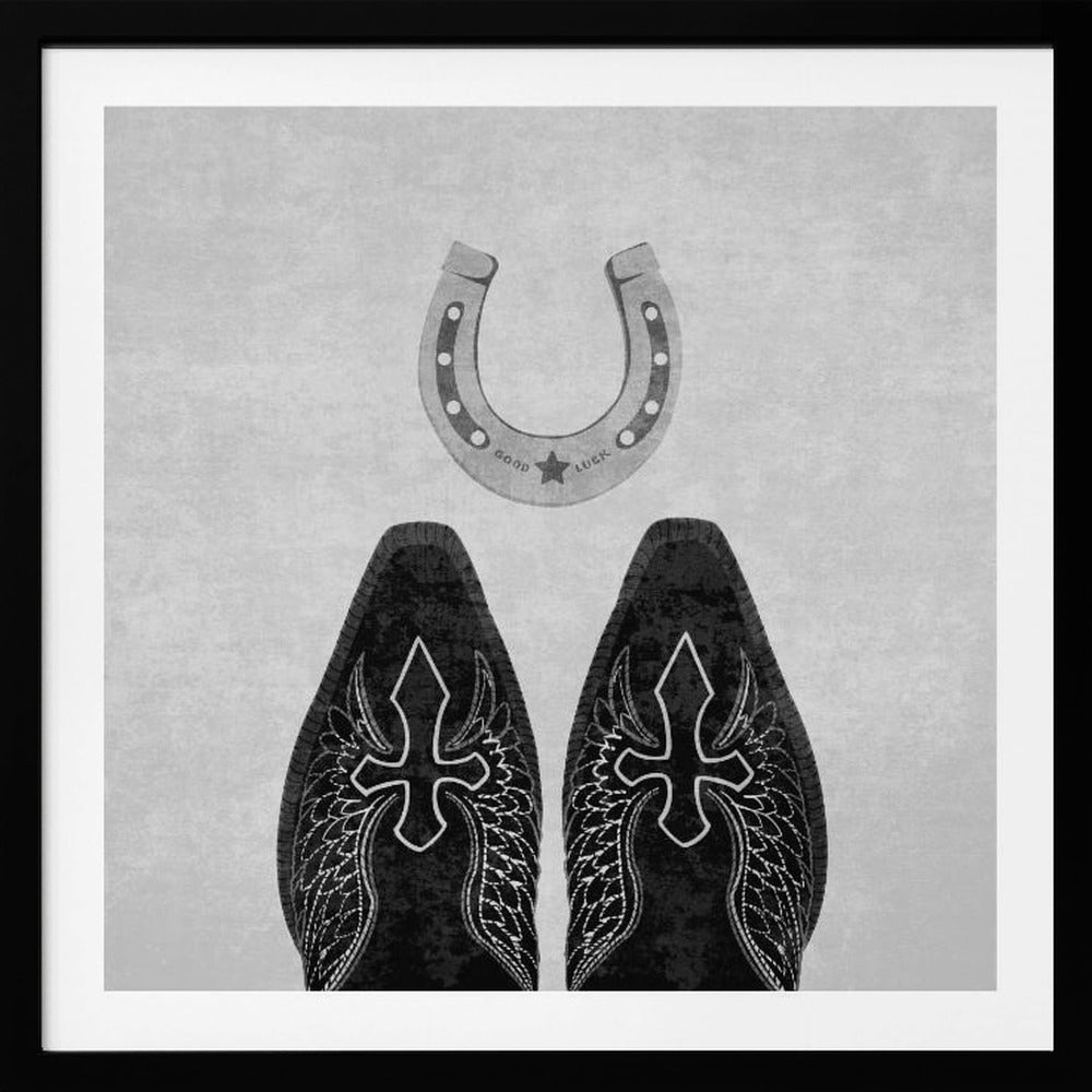Bw Cowboy Boots and Horseshoe | Poster