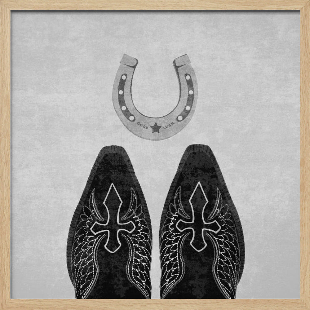 Bw Cowboy Boots and Horseshoe | Poster