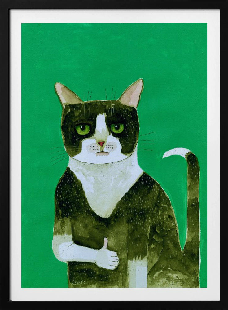 Tuxedo Cat Thumbs Up | Poster