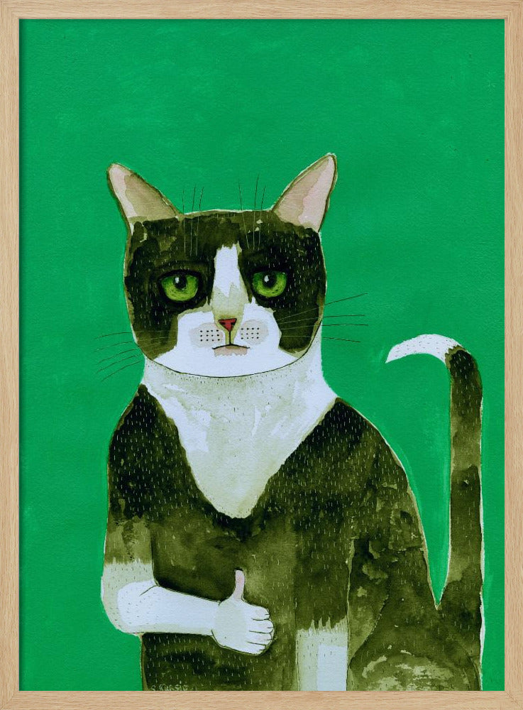 Tuxedo Cat Thumbs Up | Poster