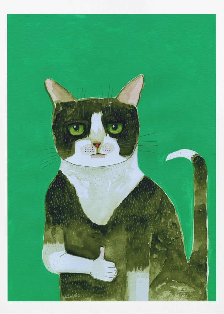 Tuxedo Cat Thumbs Up | Poster