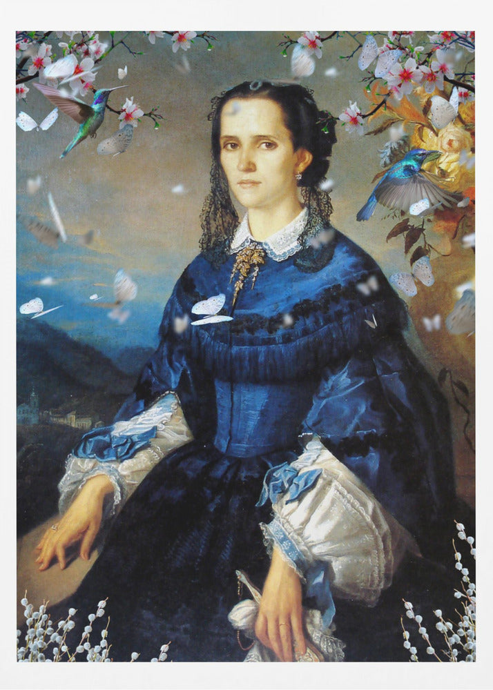 Lady Blue Hummingbird Blooms | Poster