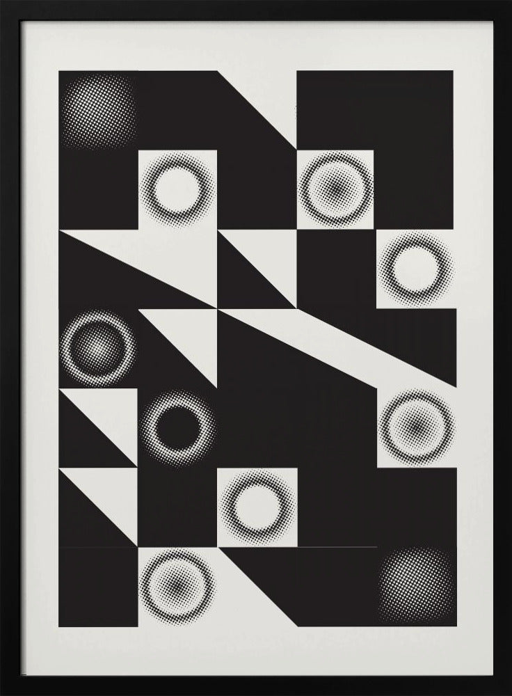 Squares and Triangles In Black | Poster