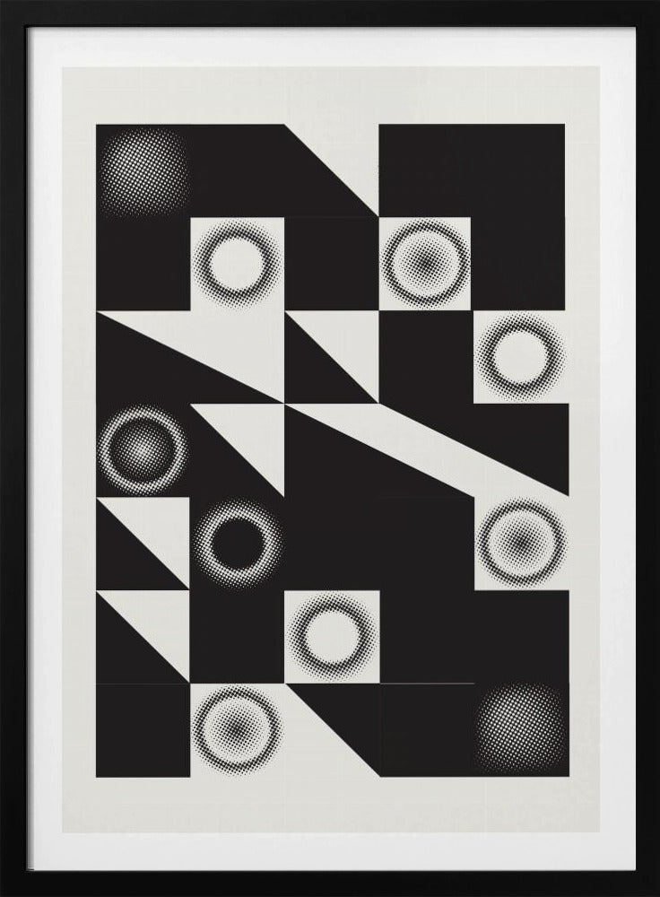 Squares and Triangles In Black | Poster