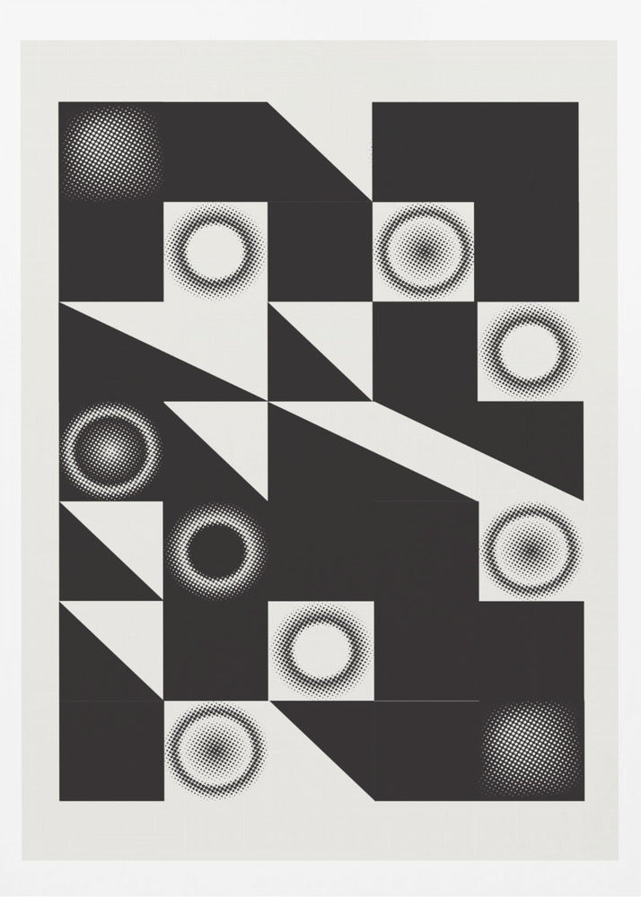 Squares and Triangles In Black | Poster