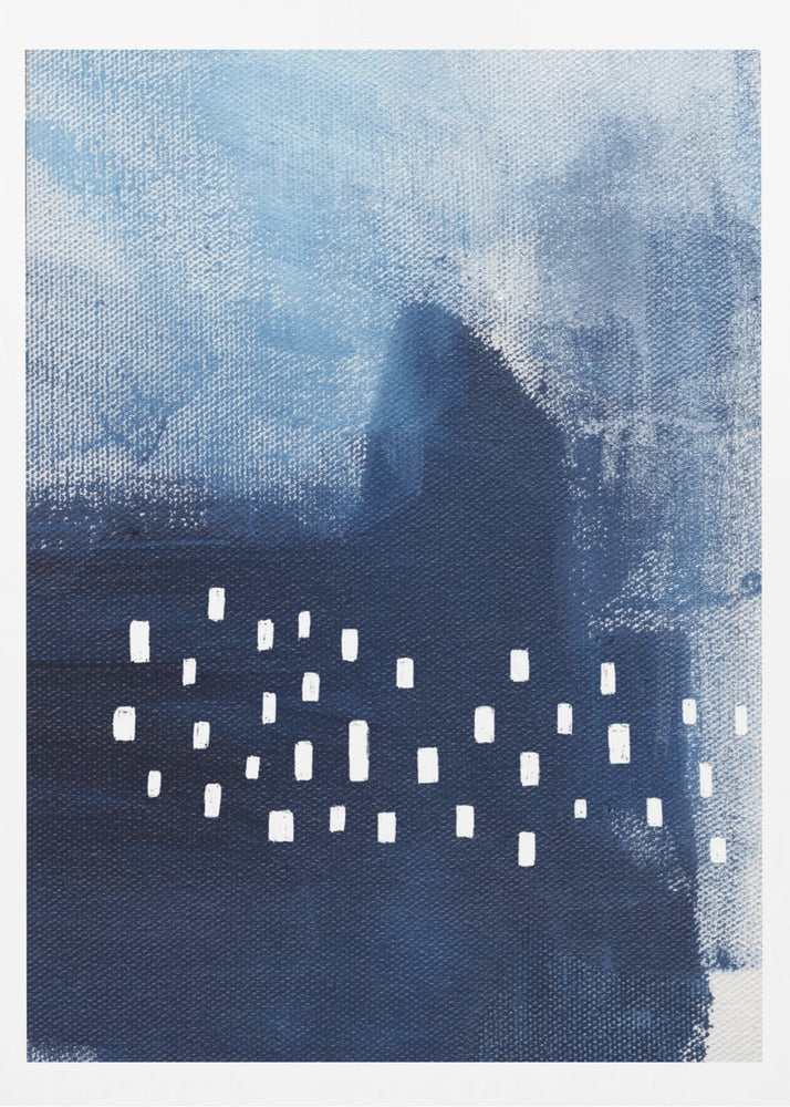 Blue Hues And White Rectangular Elements | Poster