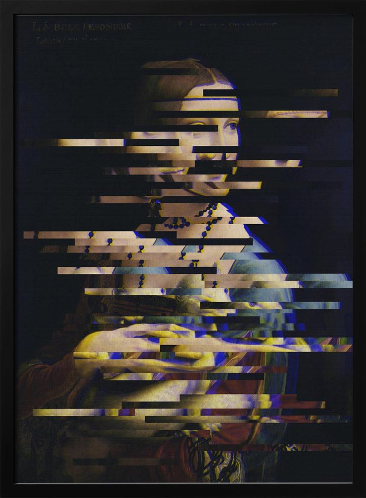 Glitched Leonardo da Vinci's Lady with an Ermine | Poster