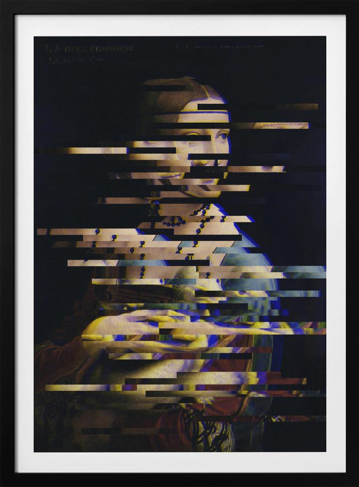 Glitched Leonardo da Vinci's Lady with an Ermine | Poster