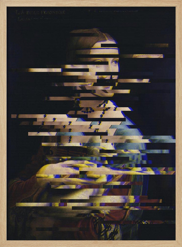 Glitched Leonardo da Vinci's Lady with an Ermine | Poster