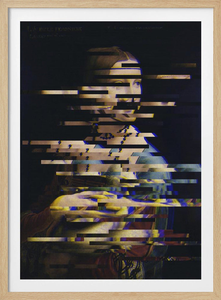 Glitched Leonardo da Vinci's Lady with an Ermine | Poster