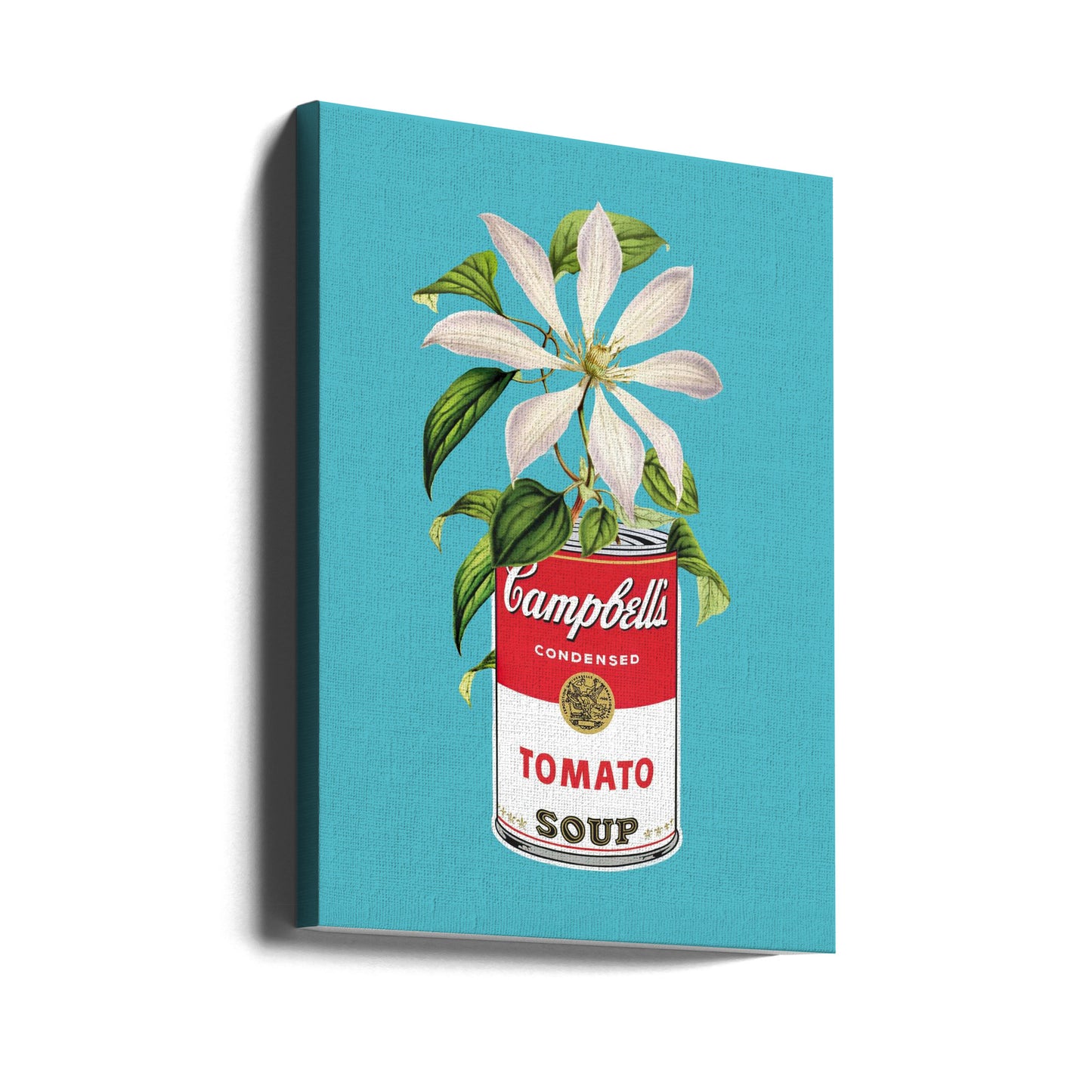Campbells og blomster | Lærredsbilleder
