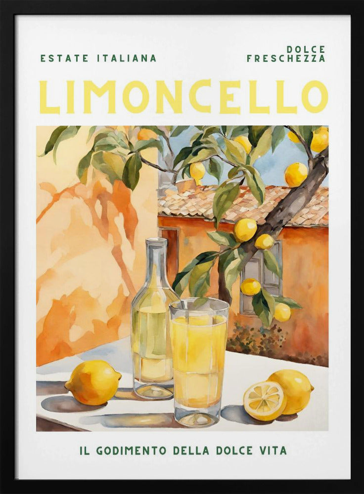 Limoncello, Akvarell, Färsk | Poster