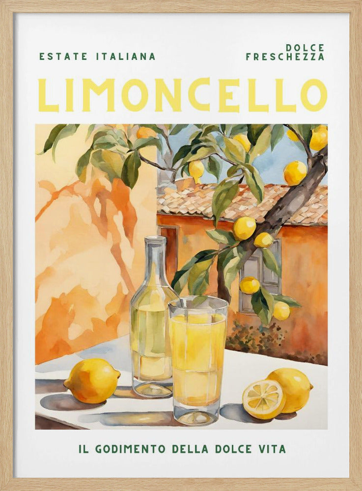 Limoncello, Akvarell, Färsk | Poster