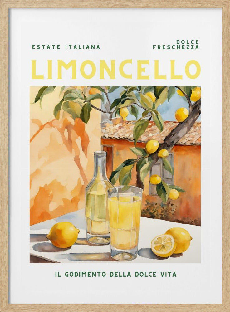 Limoncello, Akvarell, Färsk | Poster