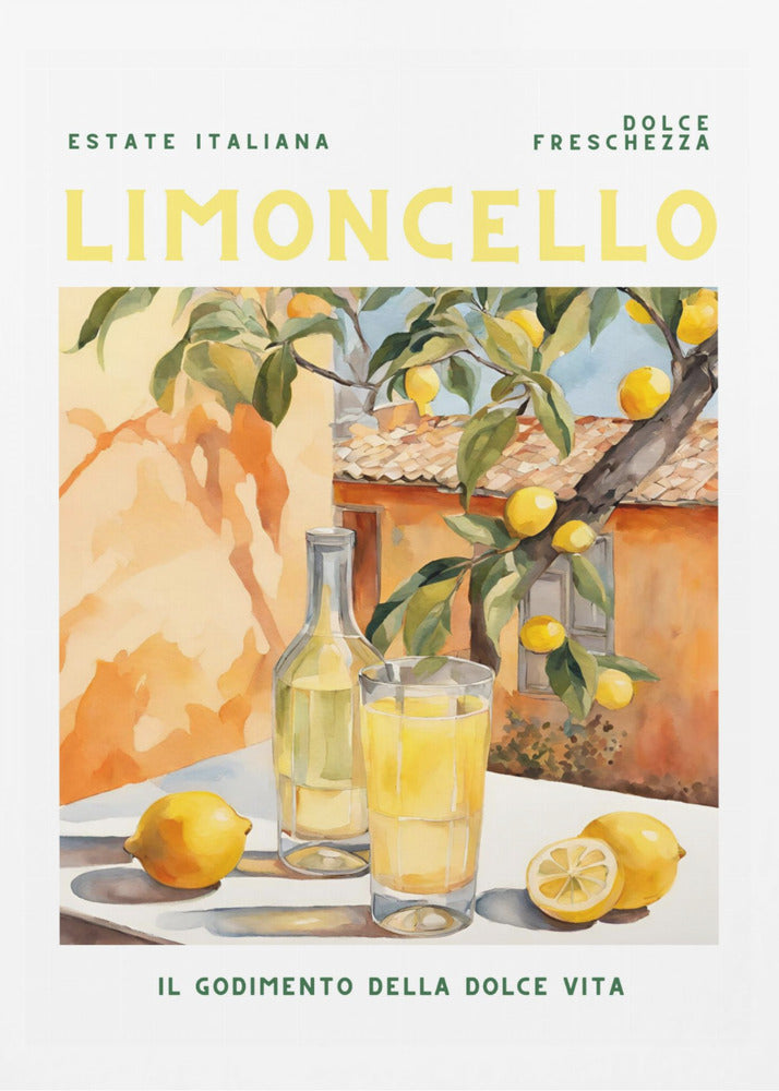 Limoncello, Akvarell, Färsk | Poster