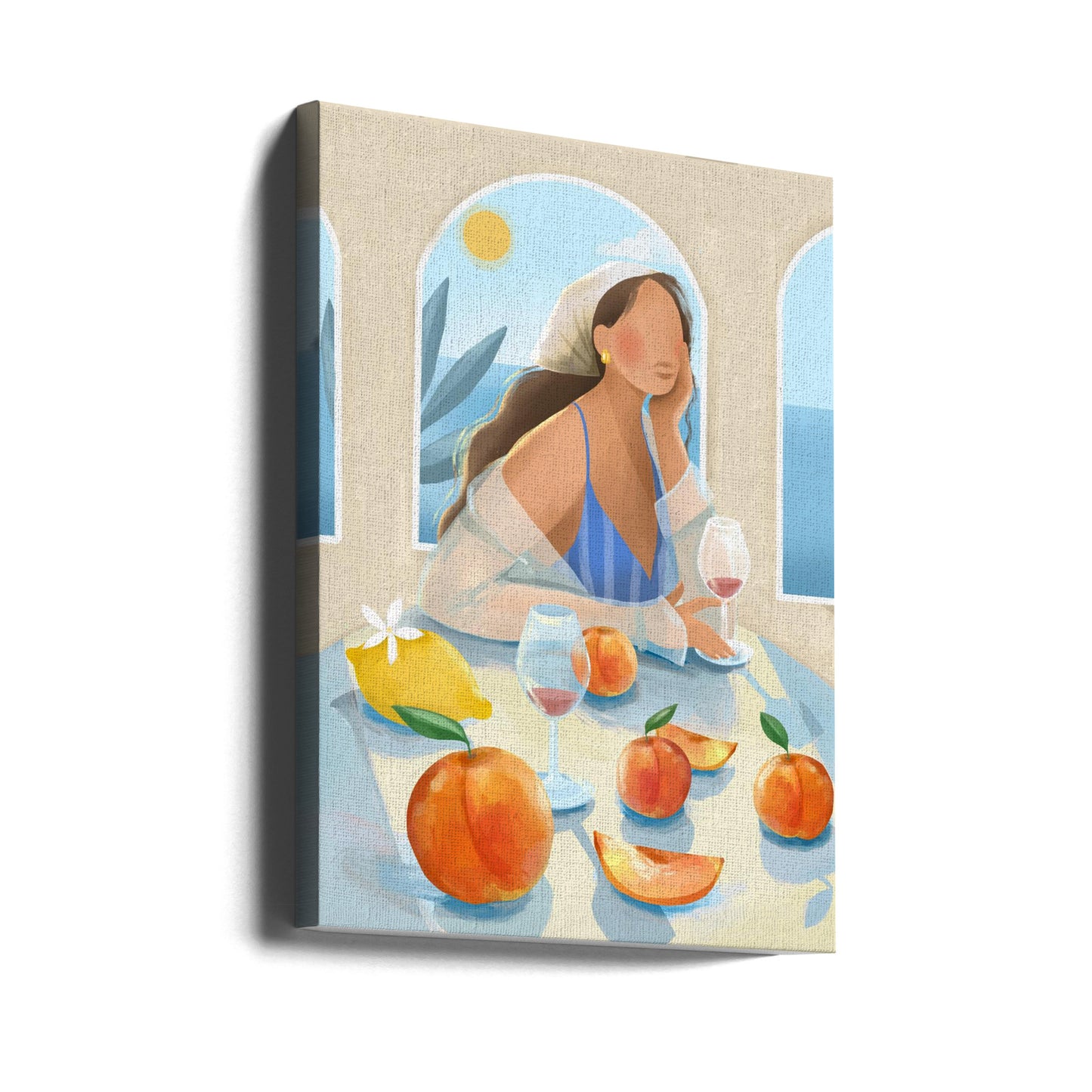 Flicka med persikor | Canvas