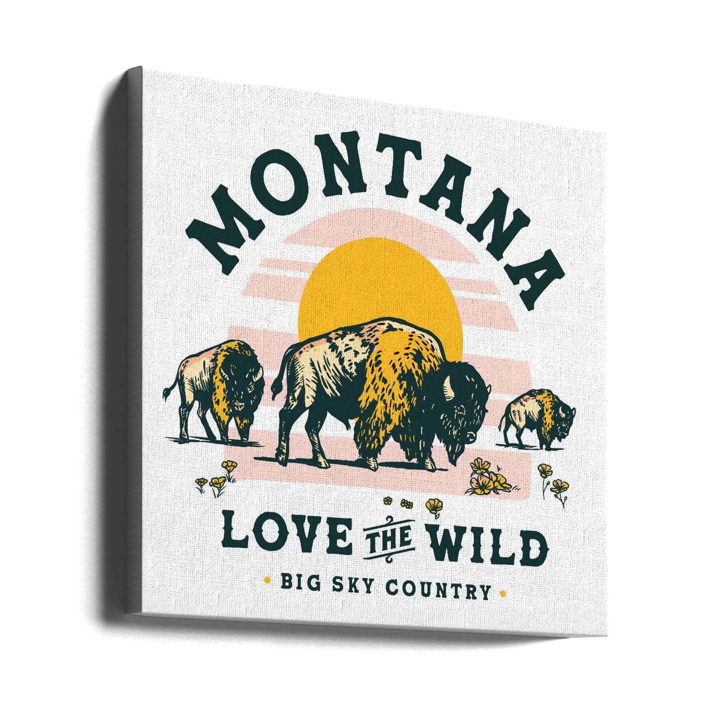 Montana Buffalo Art: Elsk naturen | Lærredsbilleder