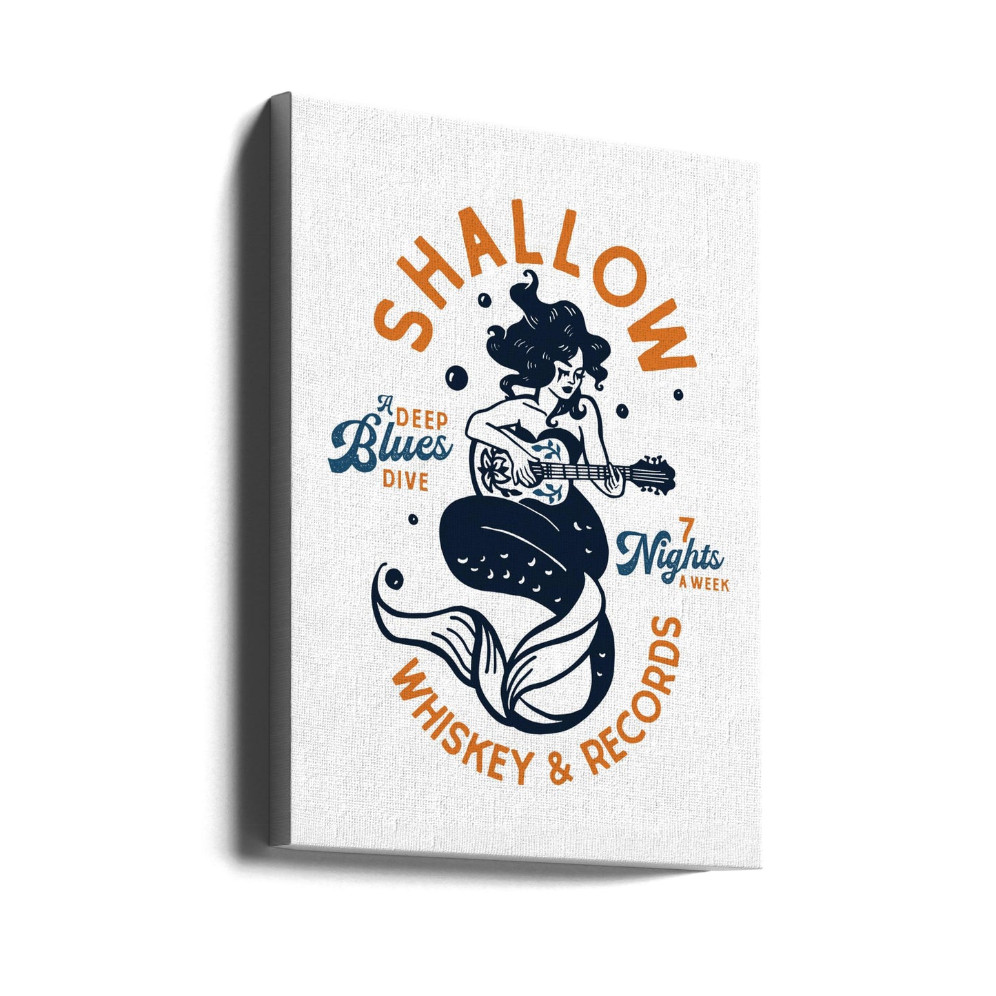 Música de bar de buceo Shallow Whiskey & Records Mermaid | Impresiones en Lienzo