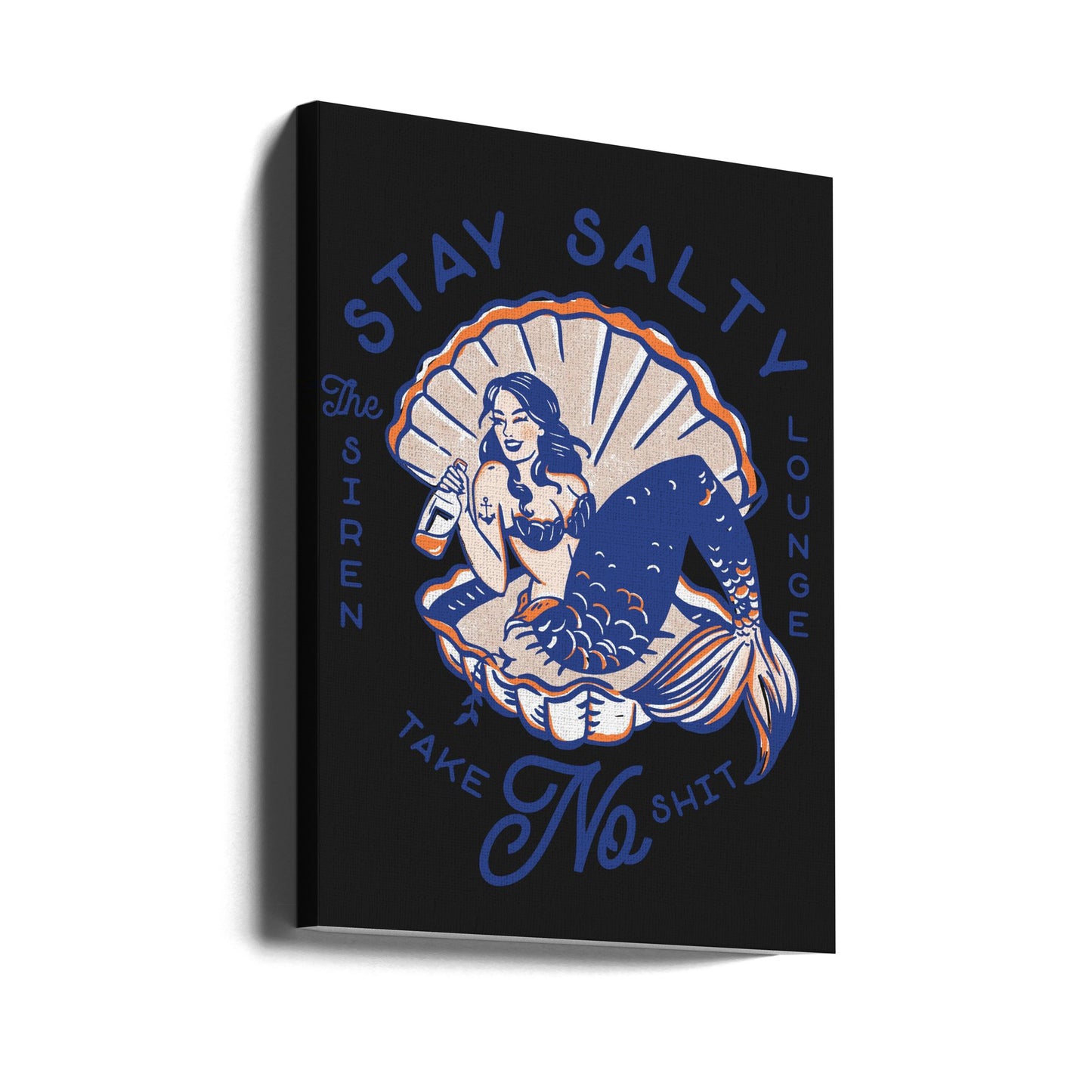 Stay Salty Siren Lounge Sirena Pin-Up | Impresiones en Lienzo