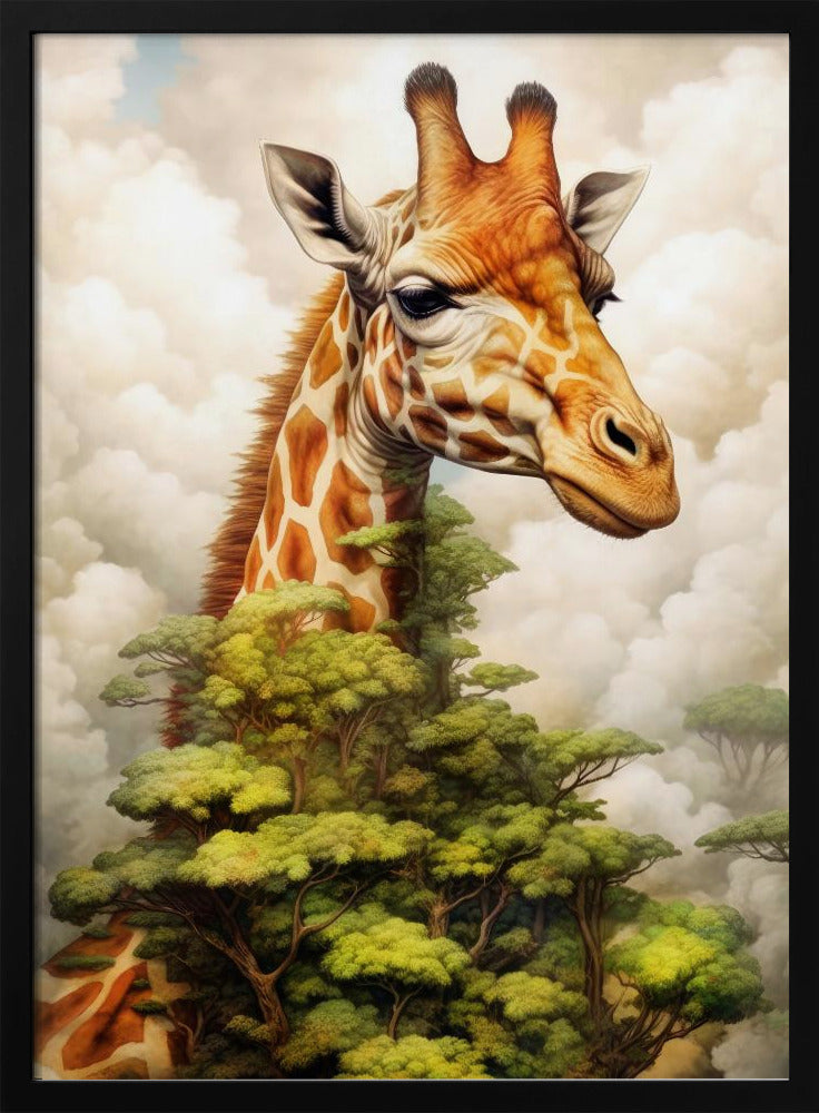 Giraff i akvarell | Djurkonst | Poster