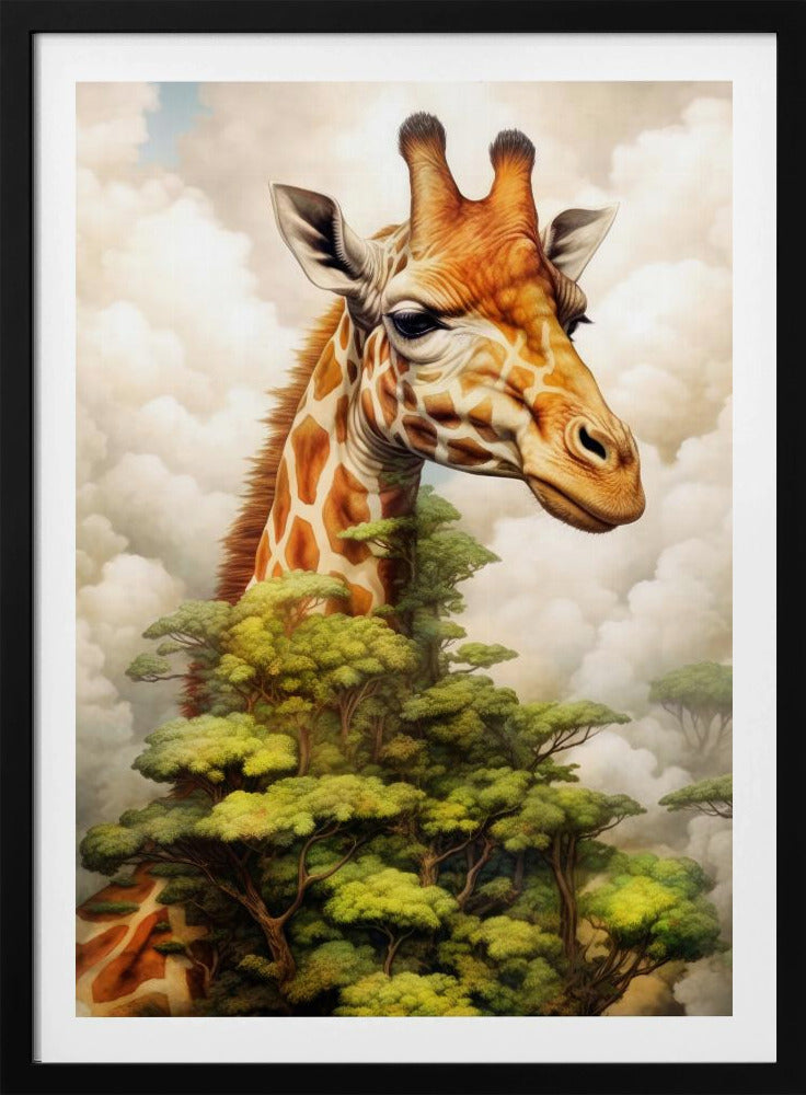 Giraff i akvarell | Djurkonst | Poster