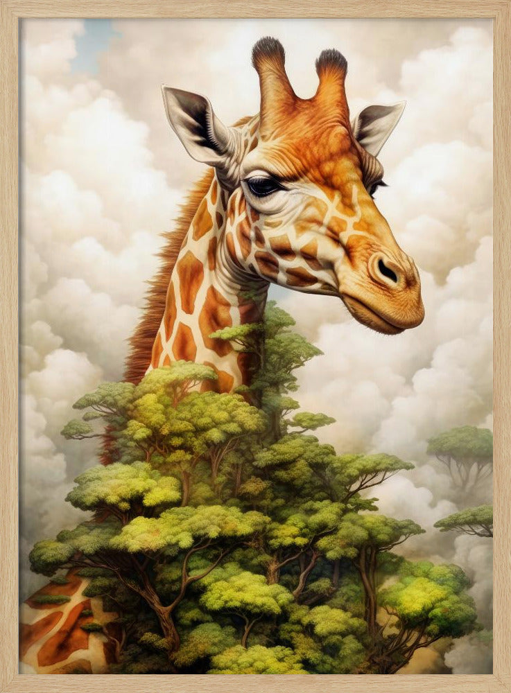 Giraff i akvarell | Djurkonst | Poster