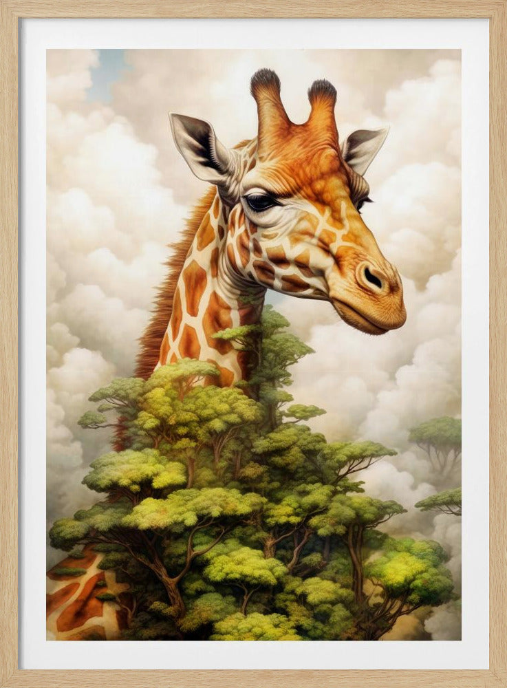 Giraff i akvarell | Djurkonst | Poster