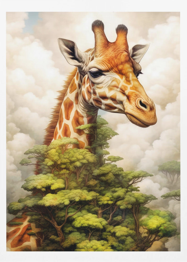 Giraff i akvarell | Djurkonst | Poster