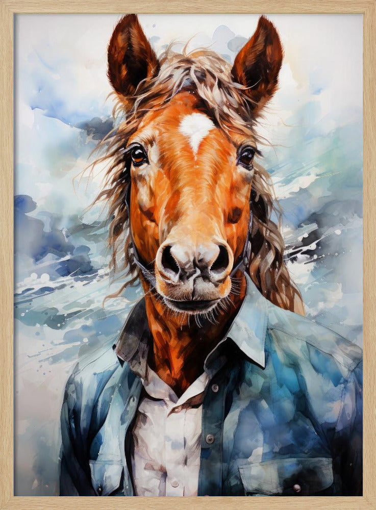 Pferd Aquarell Tier Kunst | Poster