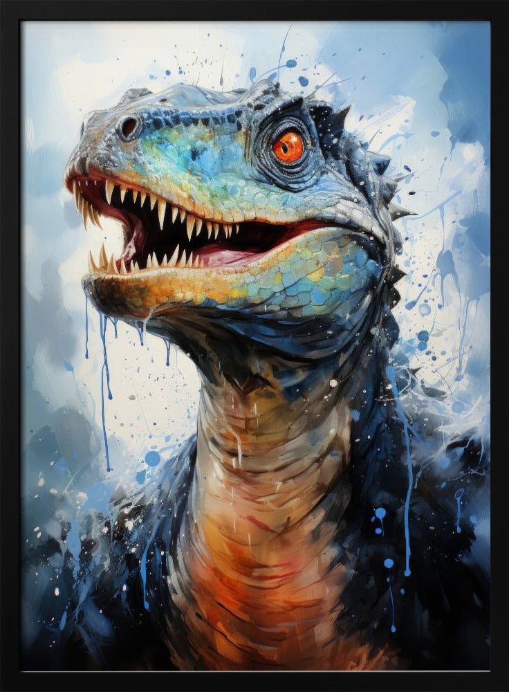 Rebbachisaurus Dinosaurier Aquarell Tierkunst | Poster
