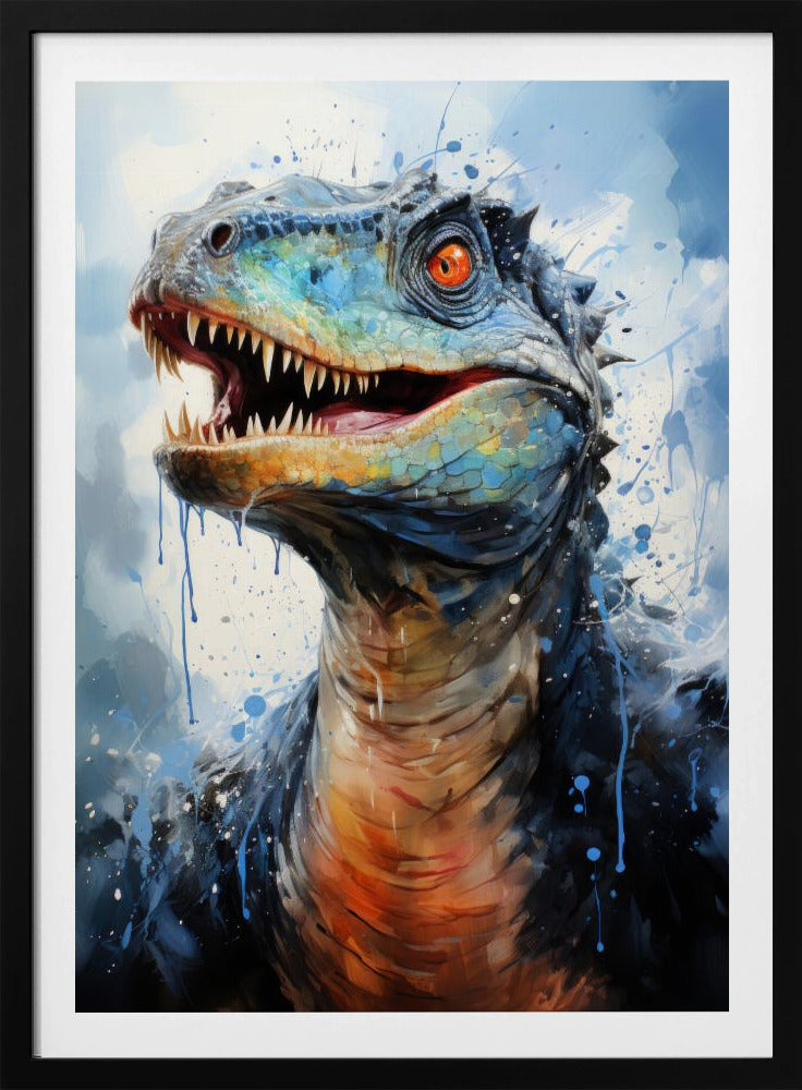 Rebbachisaurus Dinosaurier Aquarell Tierkunst | Poster